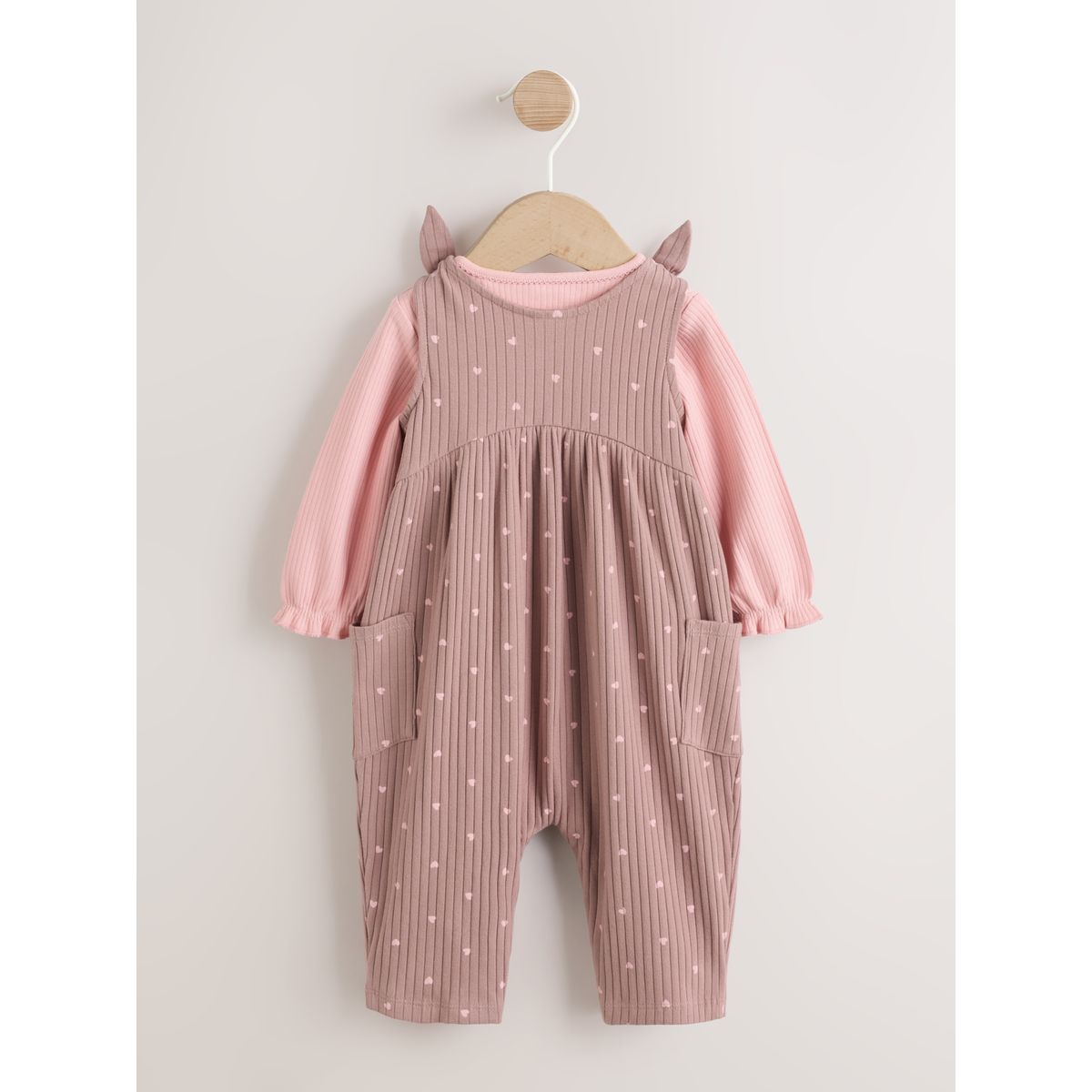 Salopette en jersey et body bébé, 2 pièces tache brun chocolat, NEXT