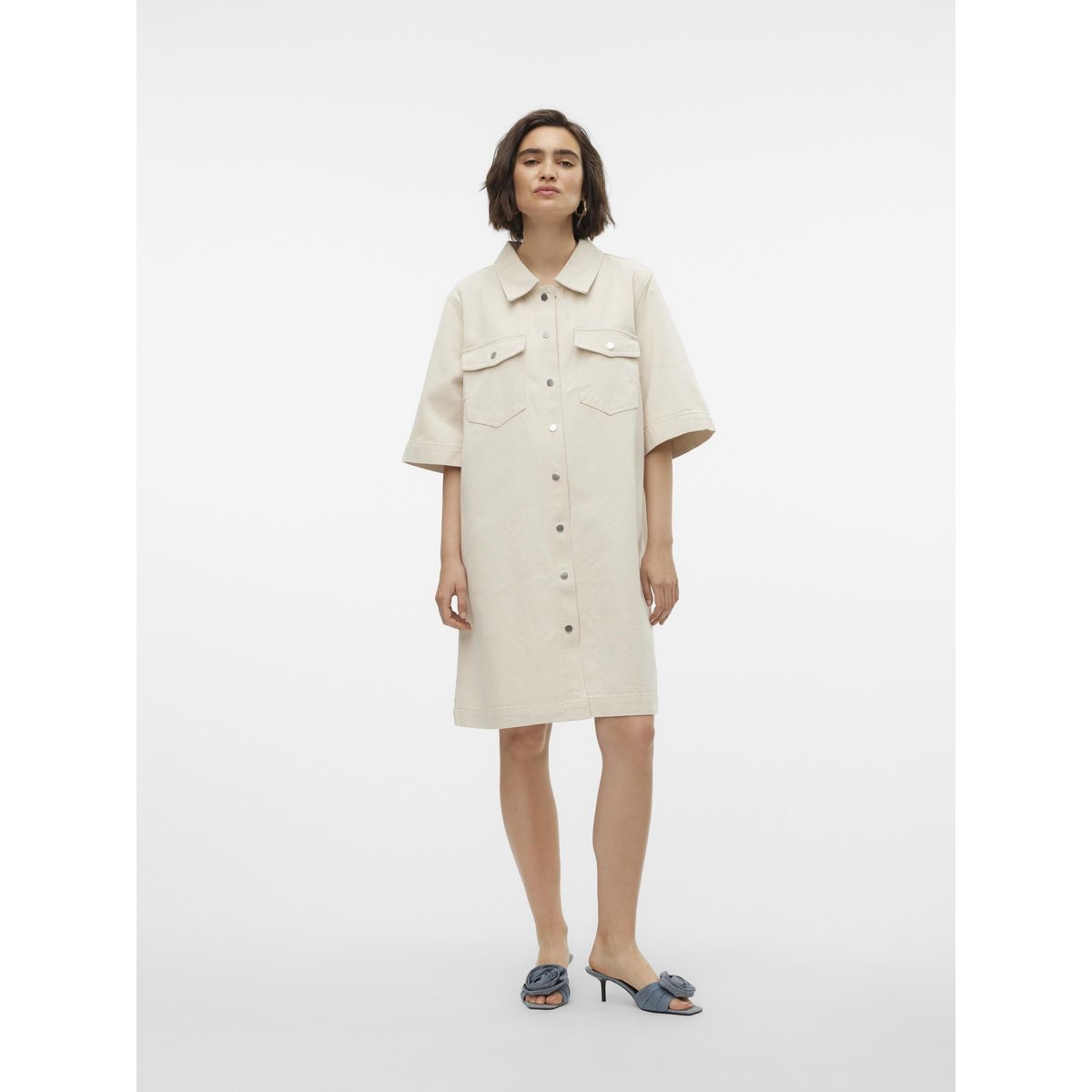 Robe En Denim ecru, VERO MODA