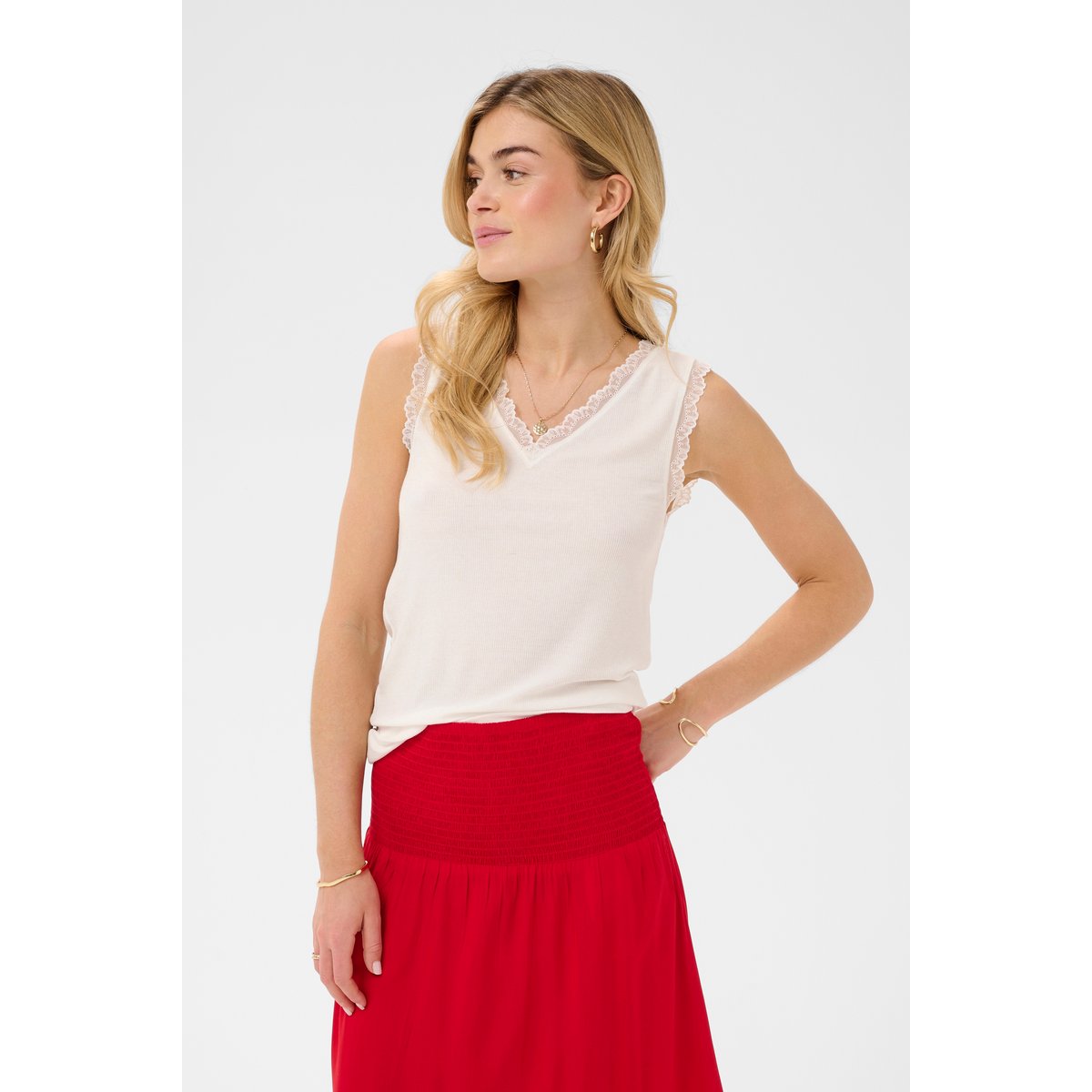 Jersey sans-manches blanc snow white, CREAM