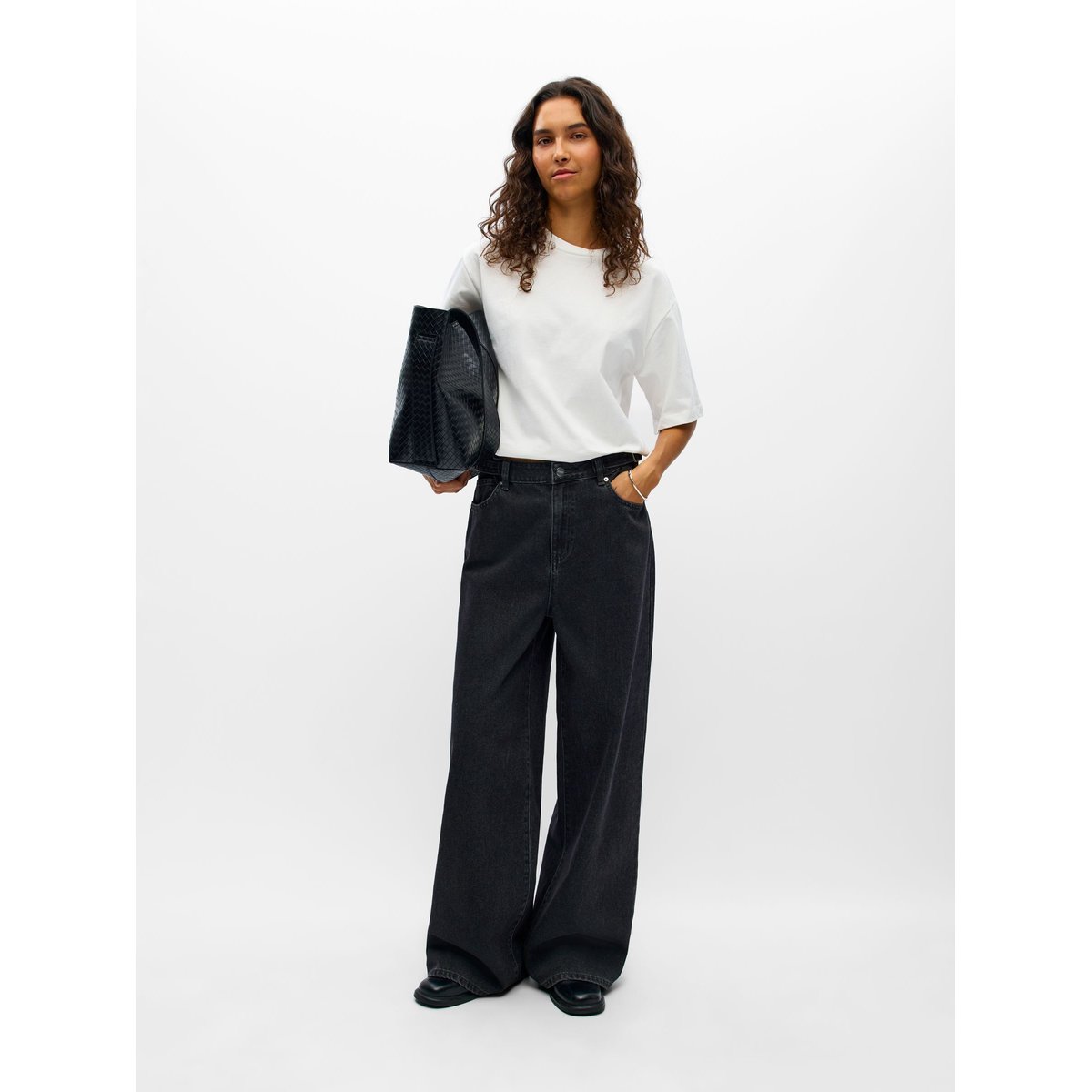 Jean Large noir - black denim1, OBJECT