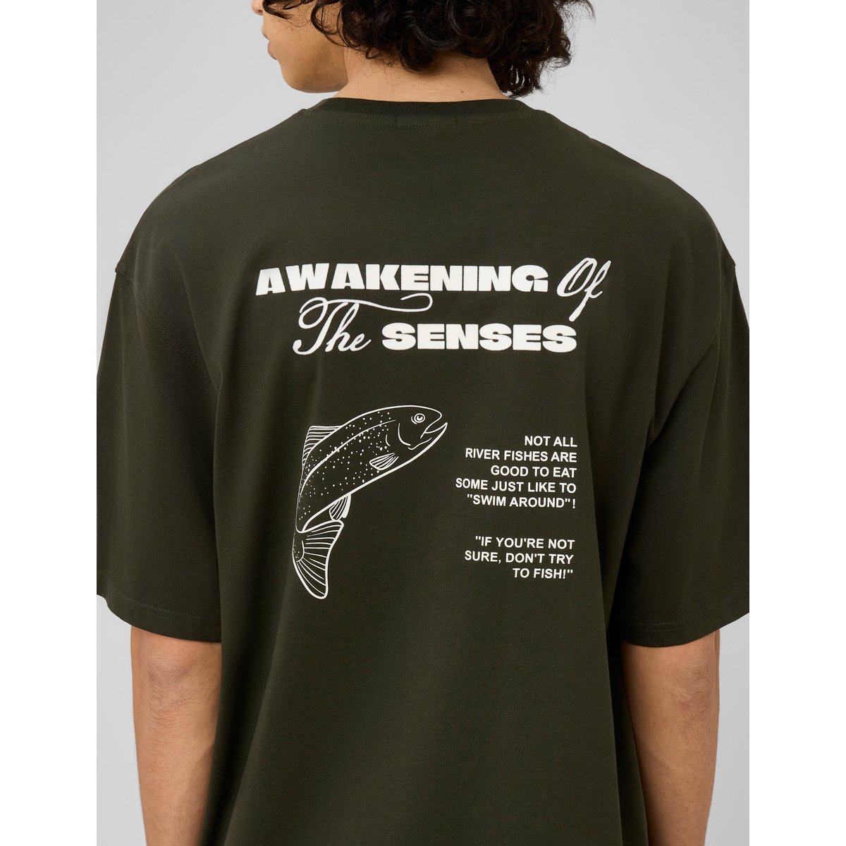 T-shirt imprimé devant / dos kaki, BZB