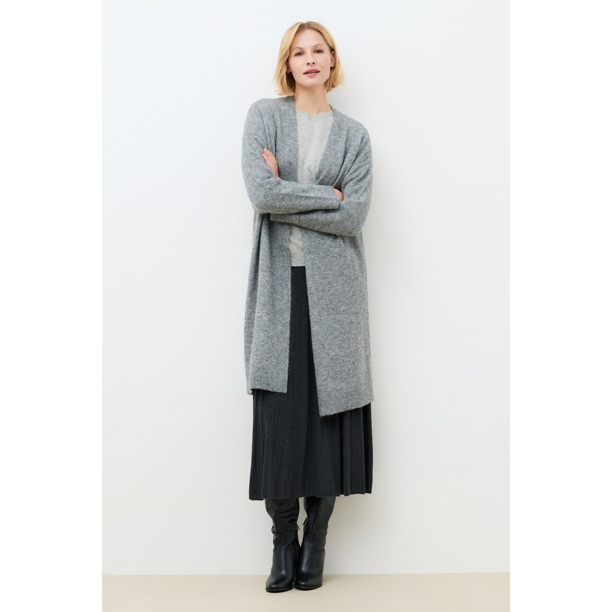 Pull droit long MWENDY gris, CAROLL
