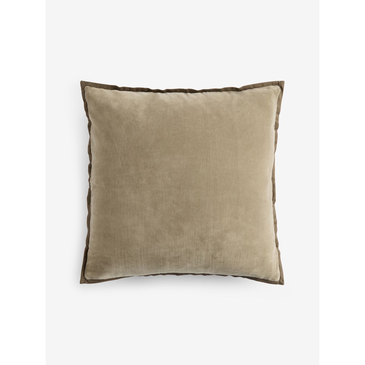 Coussin en velours de coton délavé n. premium naturel foncé, NEXT
