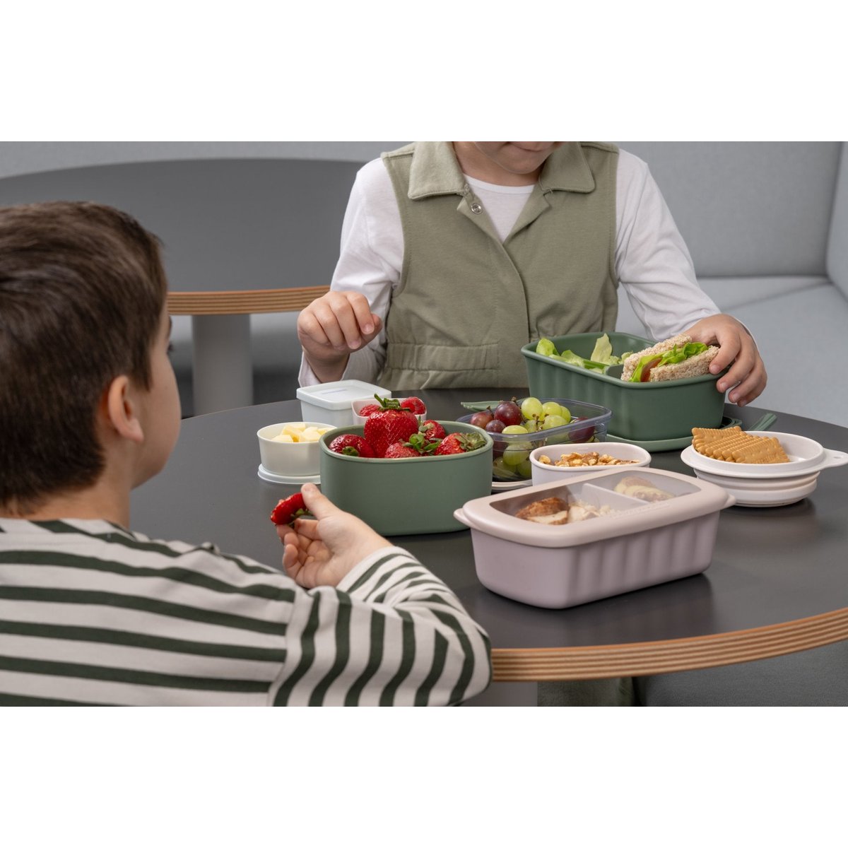 Lunchbox Beige à compartiment réglable 1 litre sans BPA STORAGE transparent,beige, FACKELMANN