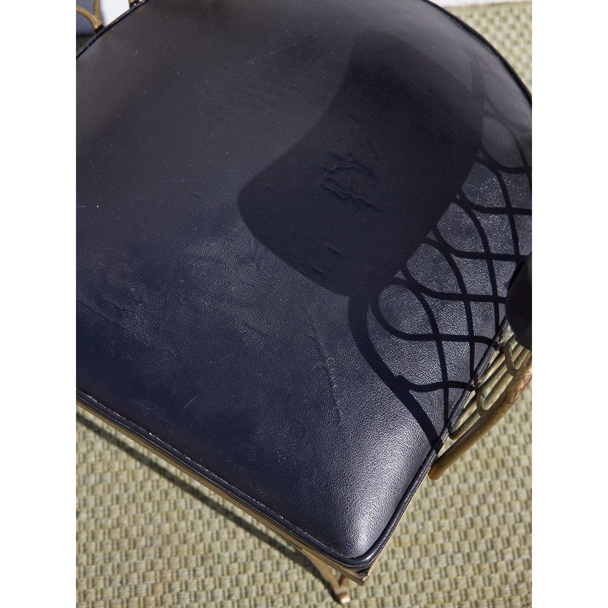 Fauteuil de coiffeur en cuir Ernest N°1581 - Bon état noir, DEBONGOUT