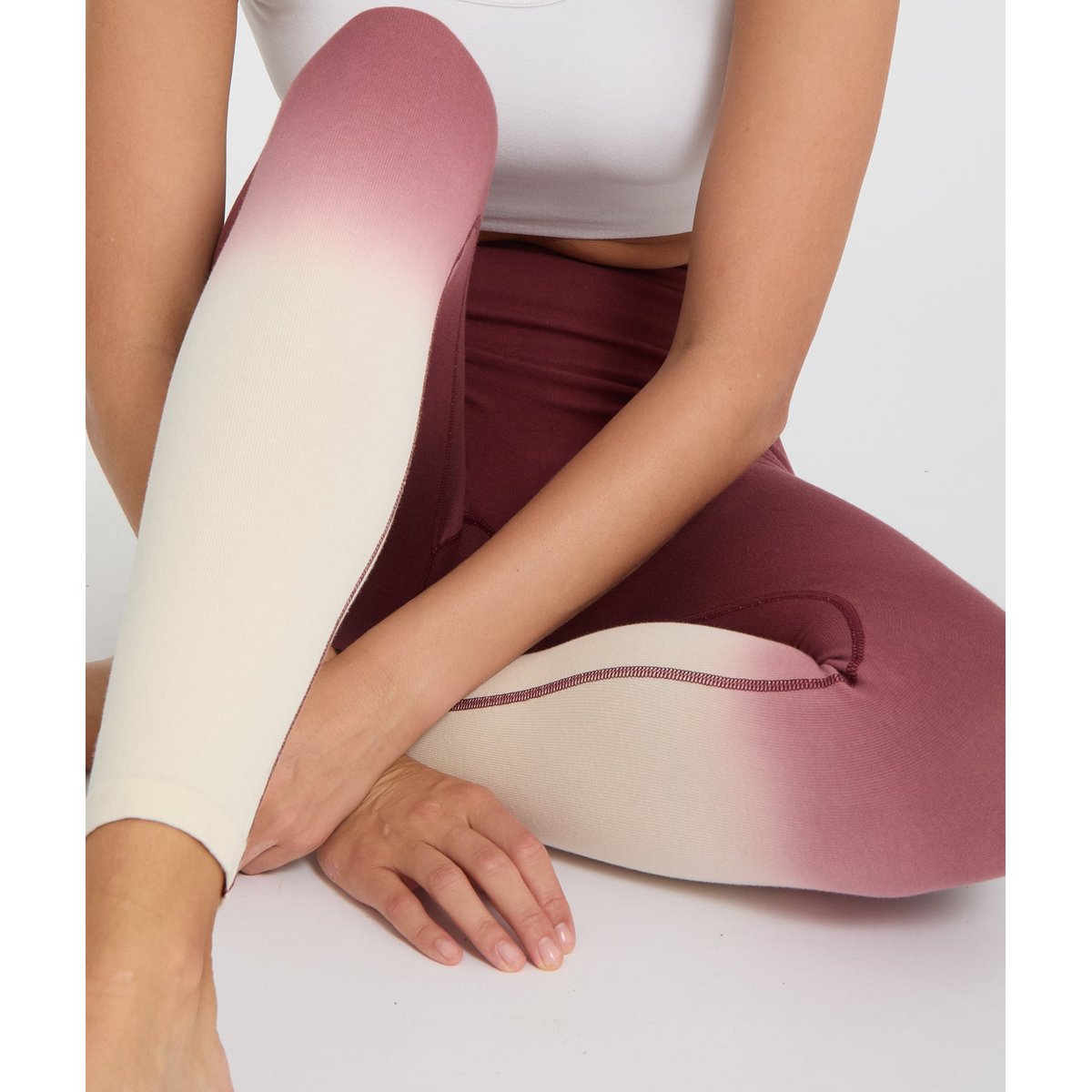 Legging en coton deepdye KAVALI rouge rubis, YOGA SEARCHER