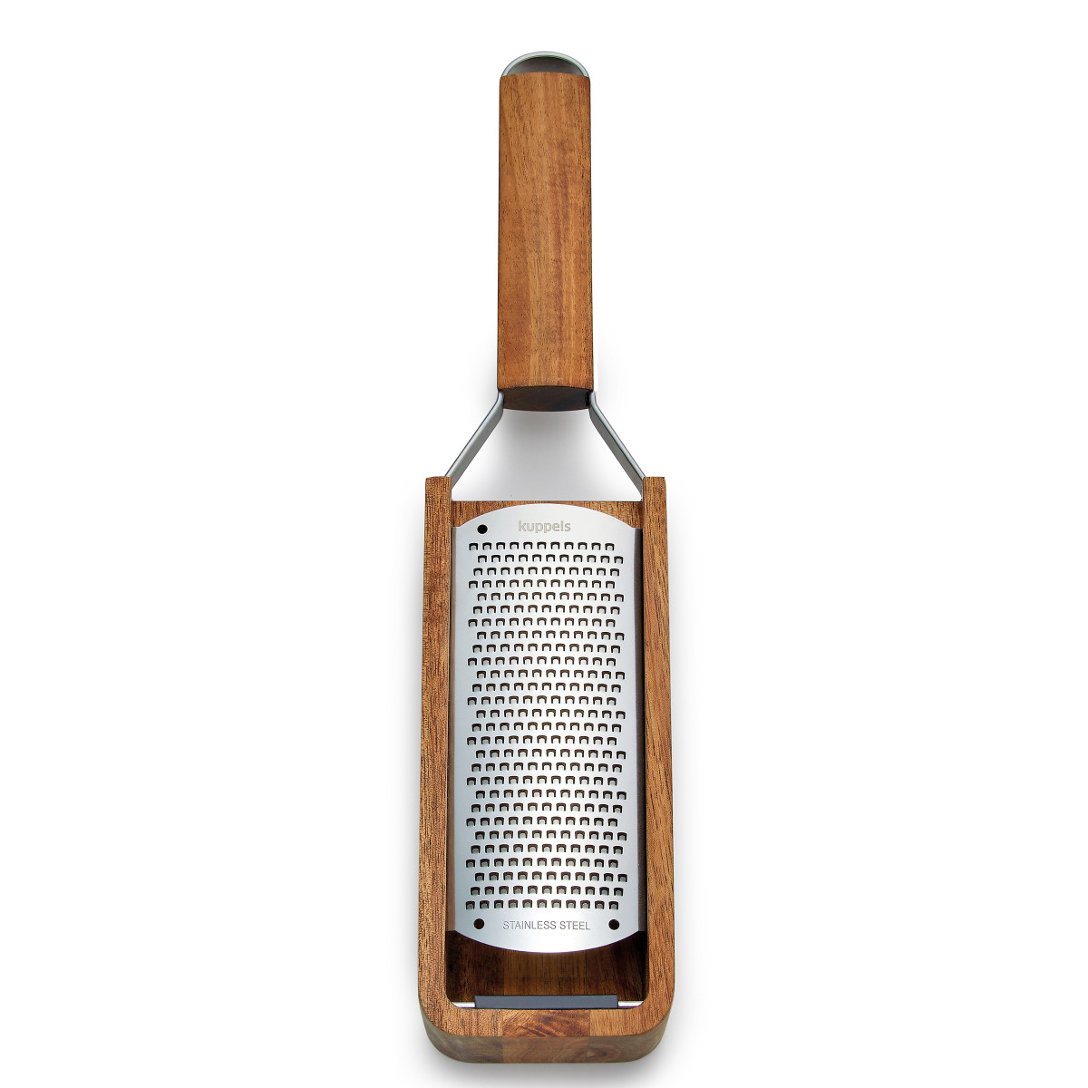 Râpe à main fine avec manche et contenant en bois d'acacia - GRANO bois, AMEFA