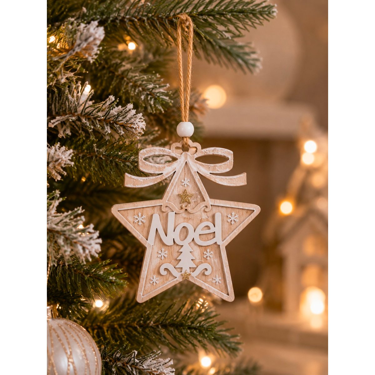 1 Sujet a decorer Etoile de Noel marron, EDEN