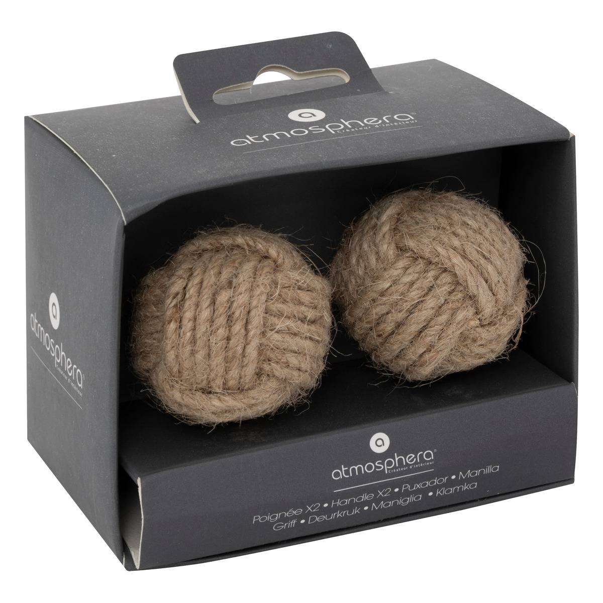 Lot de 2 boutons de meuble x2 DAYANA beige, ATMOSPHERA
