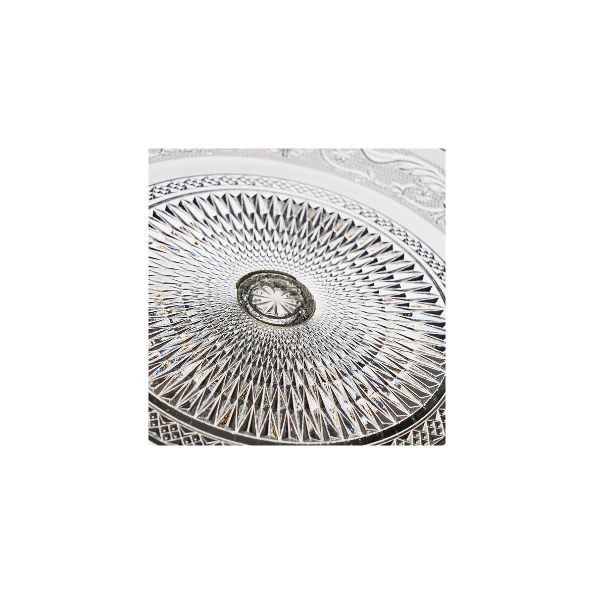 Présentoir à gâteau / tarte sur pied rond en verre romance - 25x25x8cm transparent, WADIGA