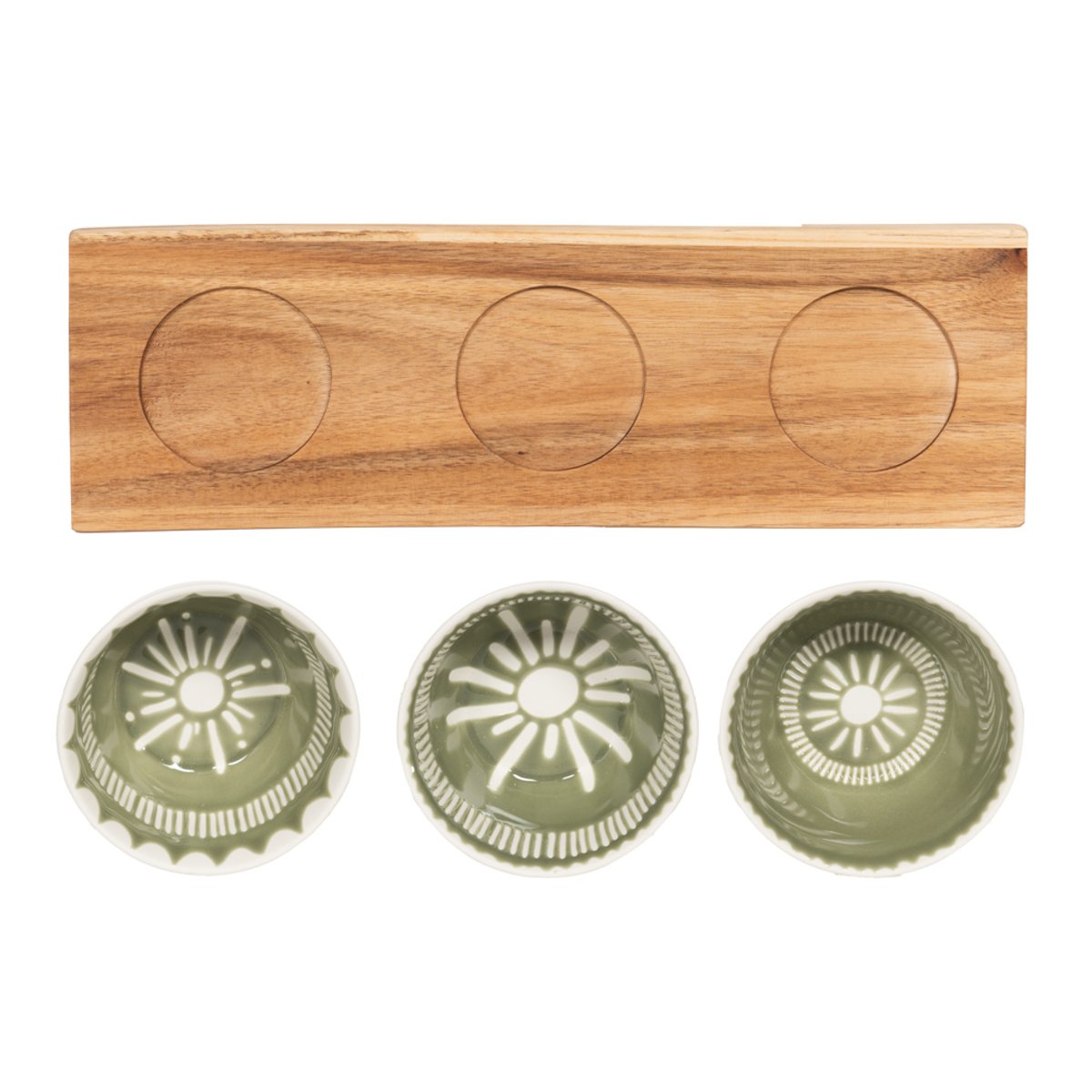 Service apéritif 3 pièces Tamara 32 cm vert, TABLE PASSION