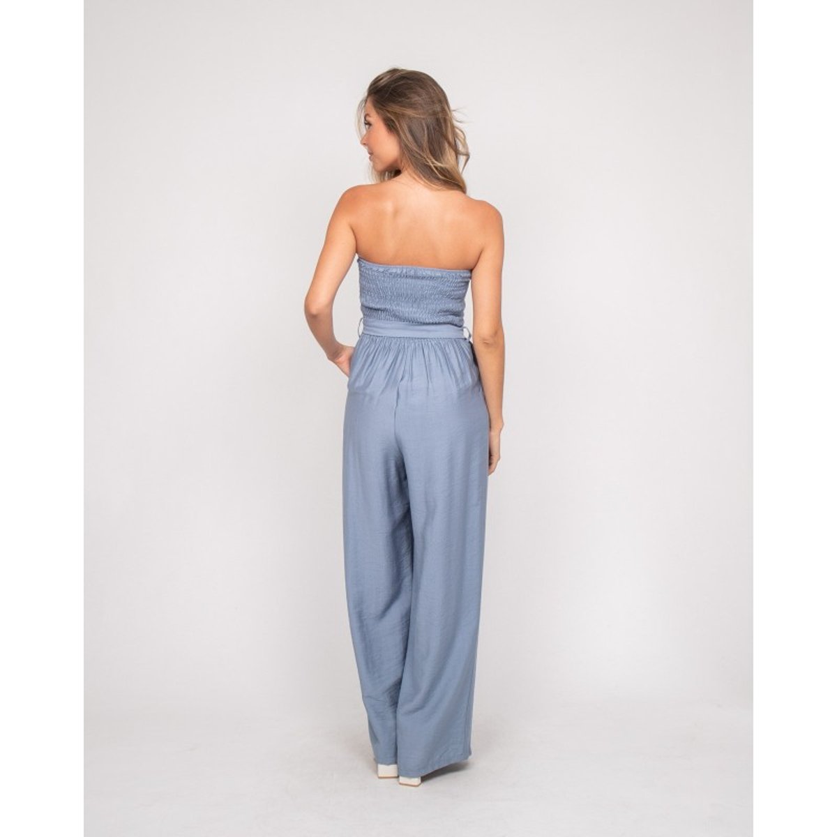 Combinaison Pantalon Bustier Evilia bleu, DONA LISA
