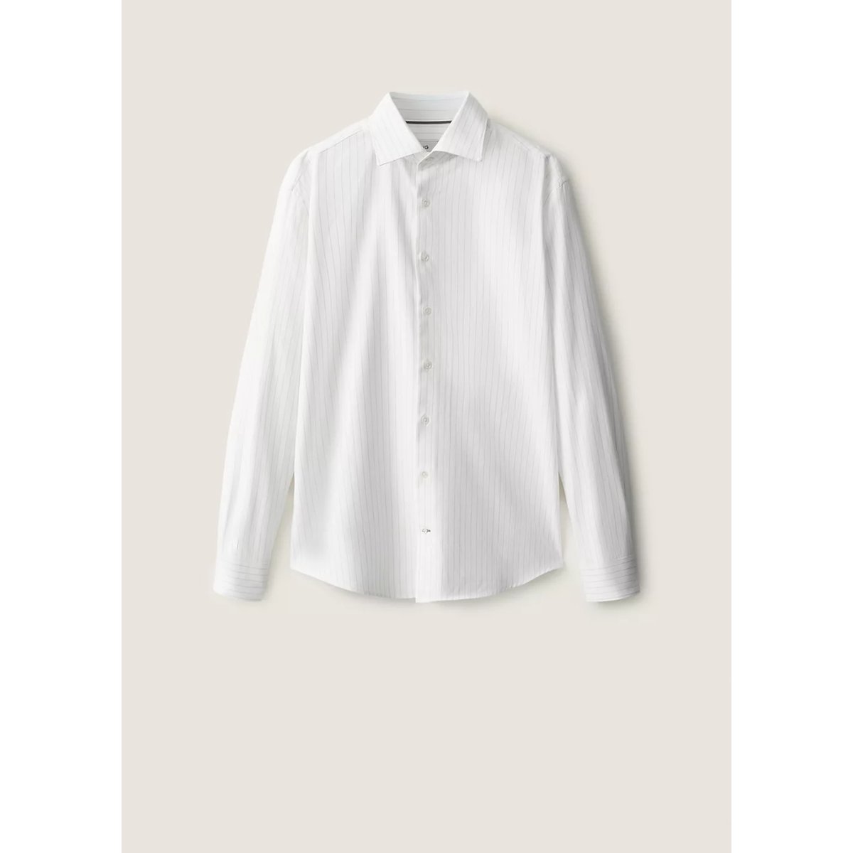 Chemise 100 % coton rayures slim-fit gris, MANGO MAN