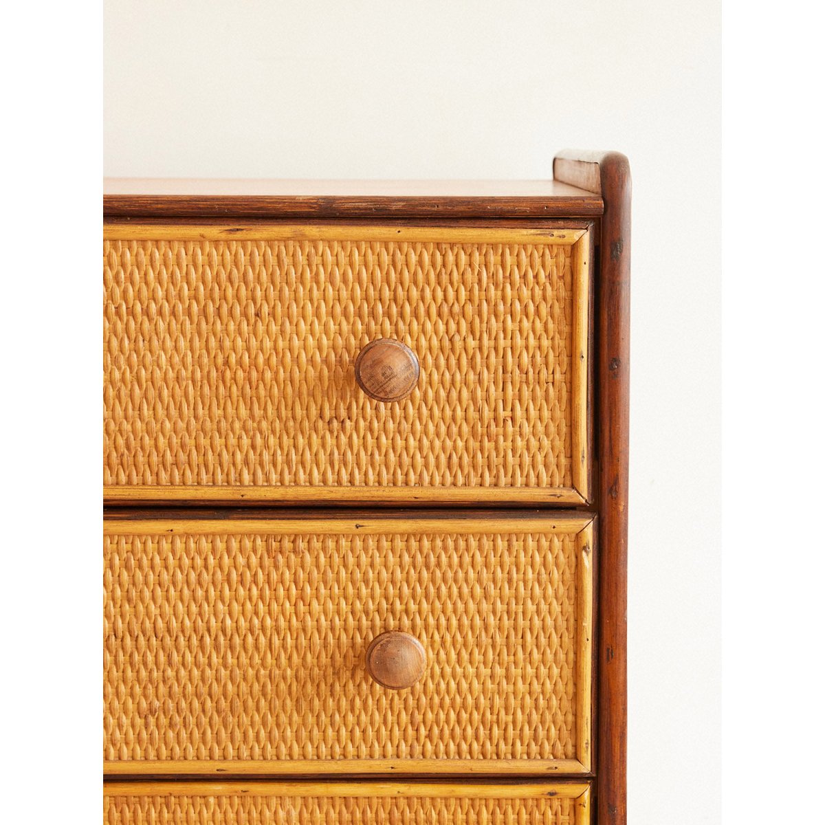 Commode en osier Garance N°776 - Bon état bois clair, DEBONGOUT