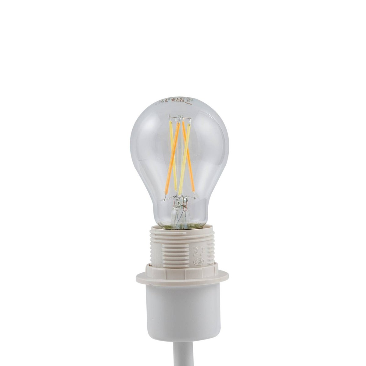 Lampe à poser en textile moderne, Kody beige, blanc, LINDBY