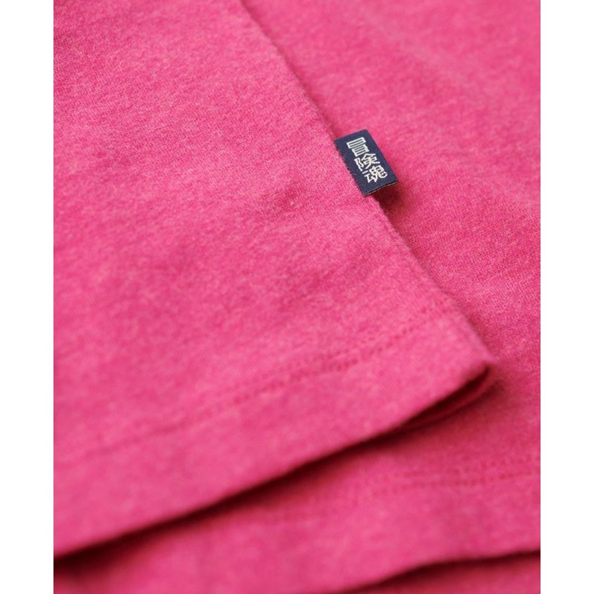 T-shirt col rond Vintage Logo magenta chiné, SUPERDRY