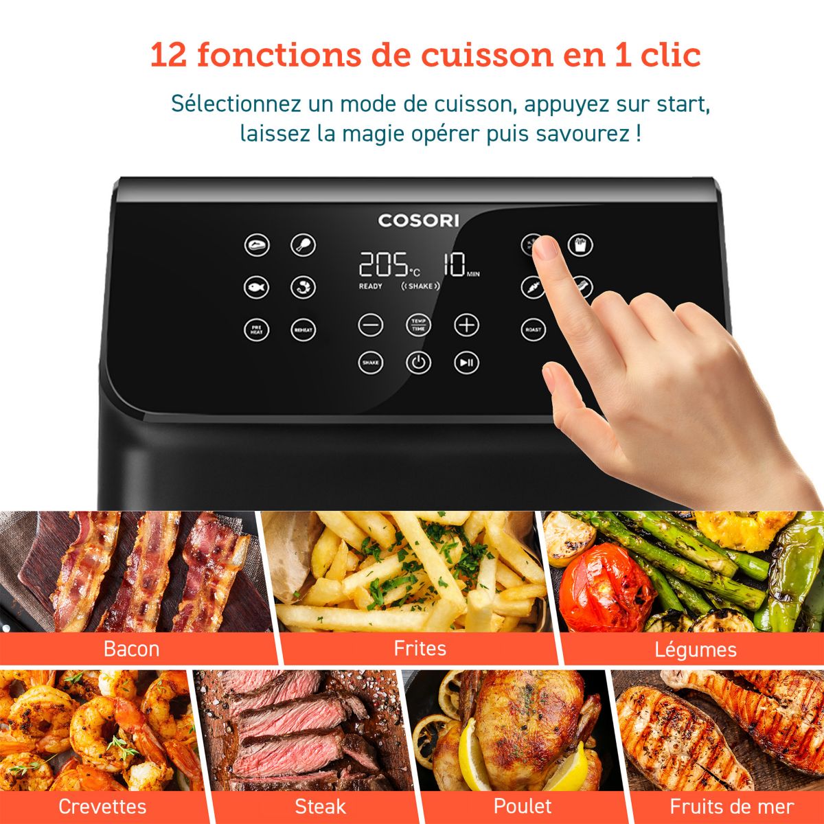 Friteuse sans huile KOSP0028EUN Premium II Chef Edition 6,2 L couleur unique, COSORI