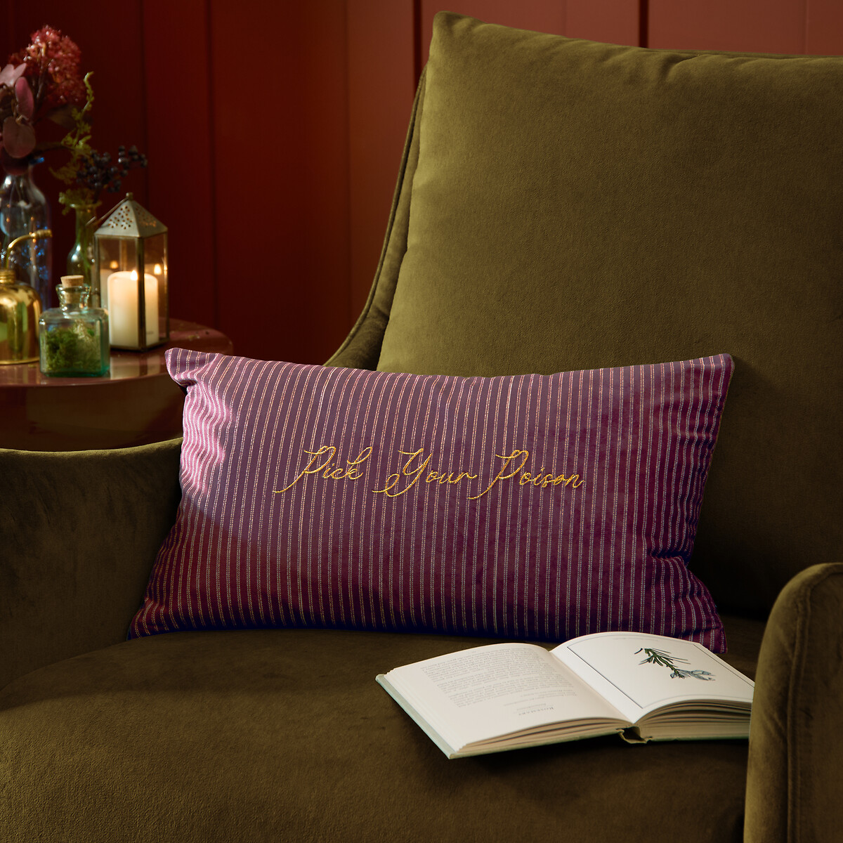Pick Your Poison Velvet Halloween Cushion multi-coloured, FURN.