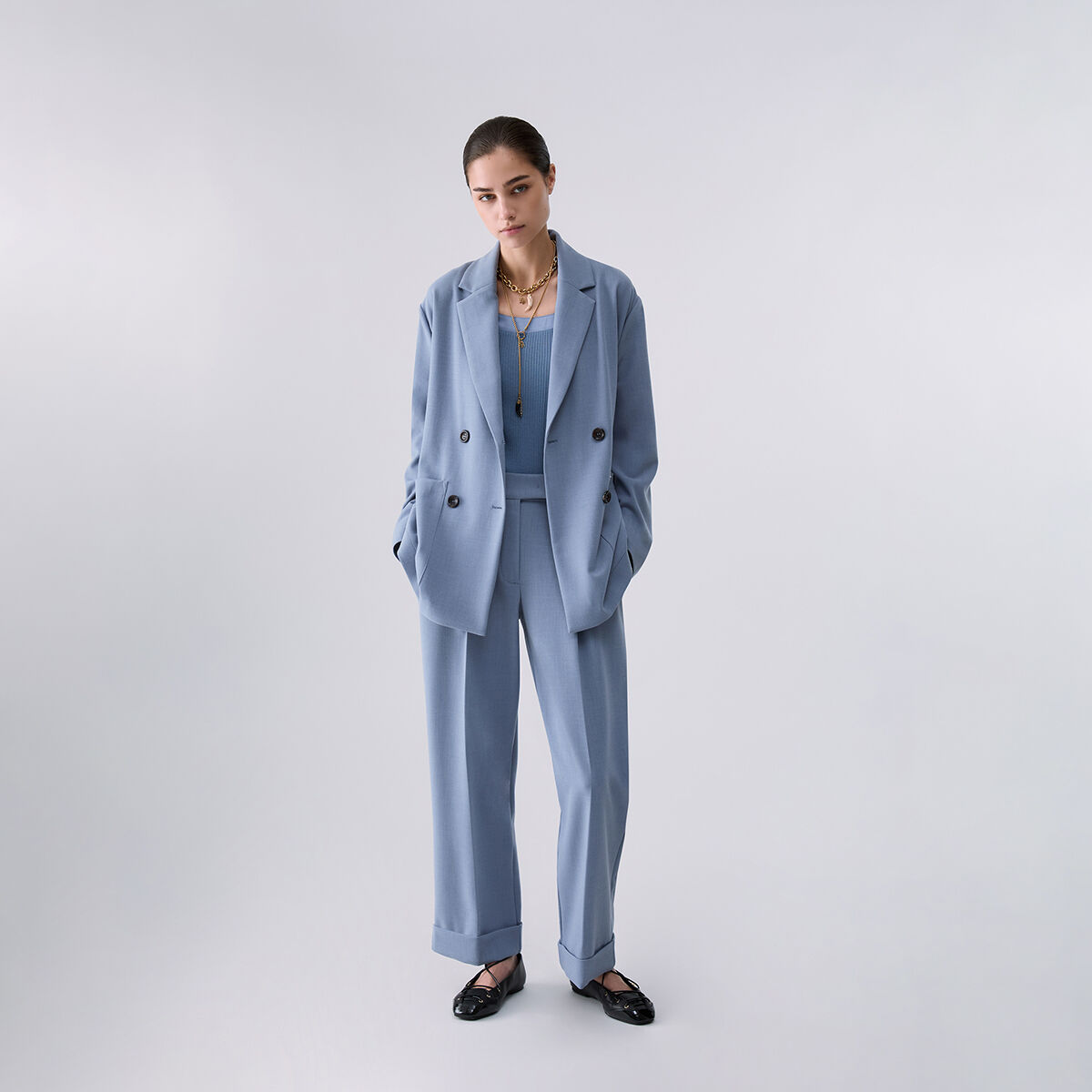 Veste Mélangée Déstructurée bleu clair, LIU JO