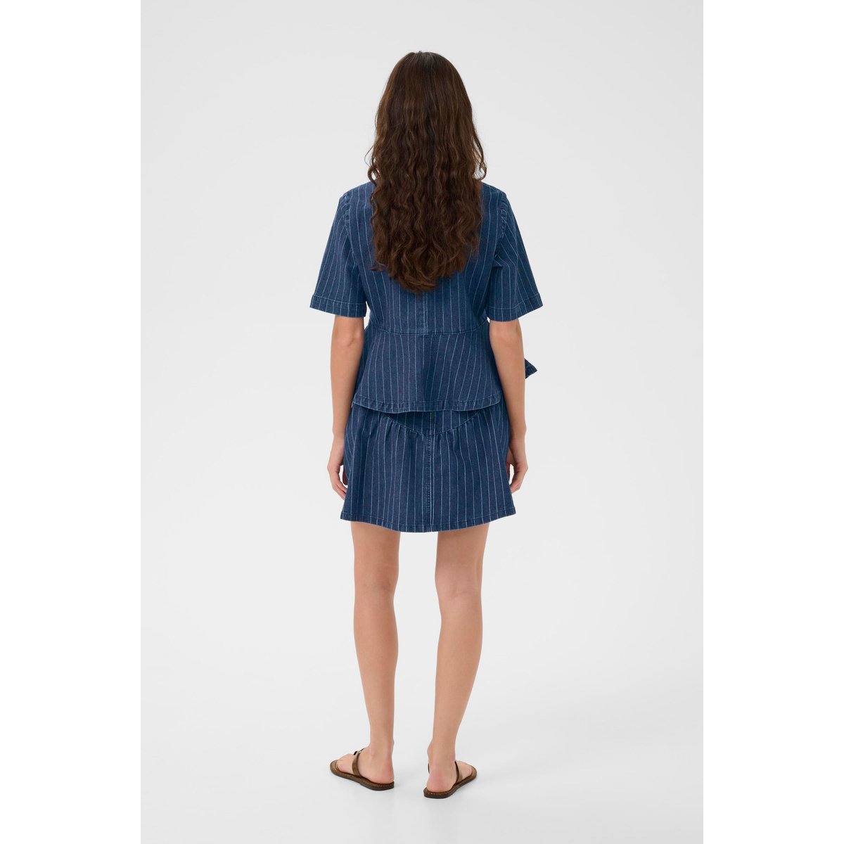 Blouse à manches courtes bleu dark blue wash, CULTURE
