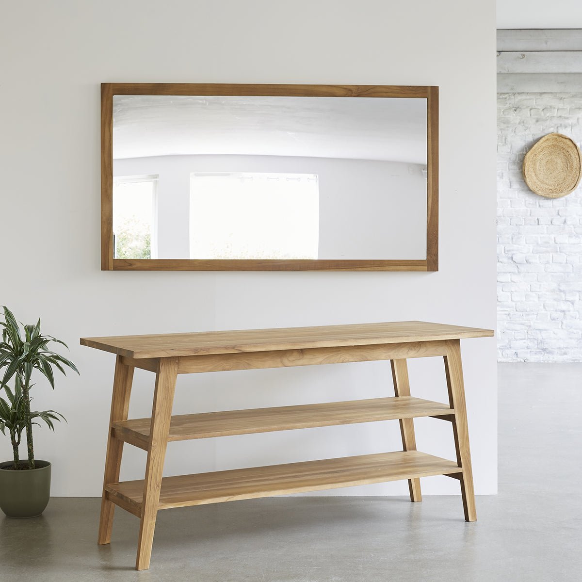 Meuble sous vasque en teck massif 160 cm SARA naturel, BERAH GETAH