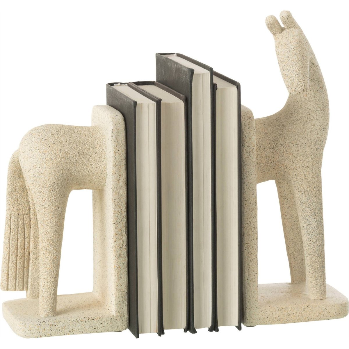 Serre-livres cheval moderne, Lot de 2 beige, RECOLLECTION