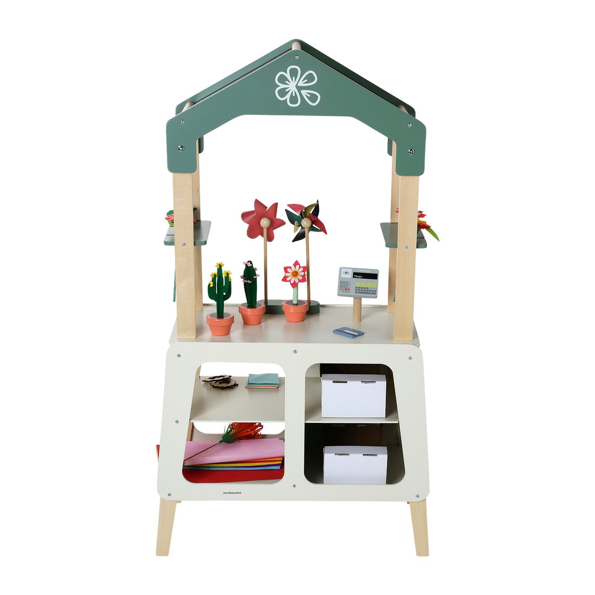 Atelier du fleuriste en bois FSC® vert, VERTBAUDET