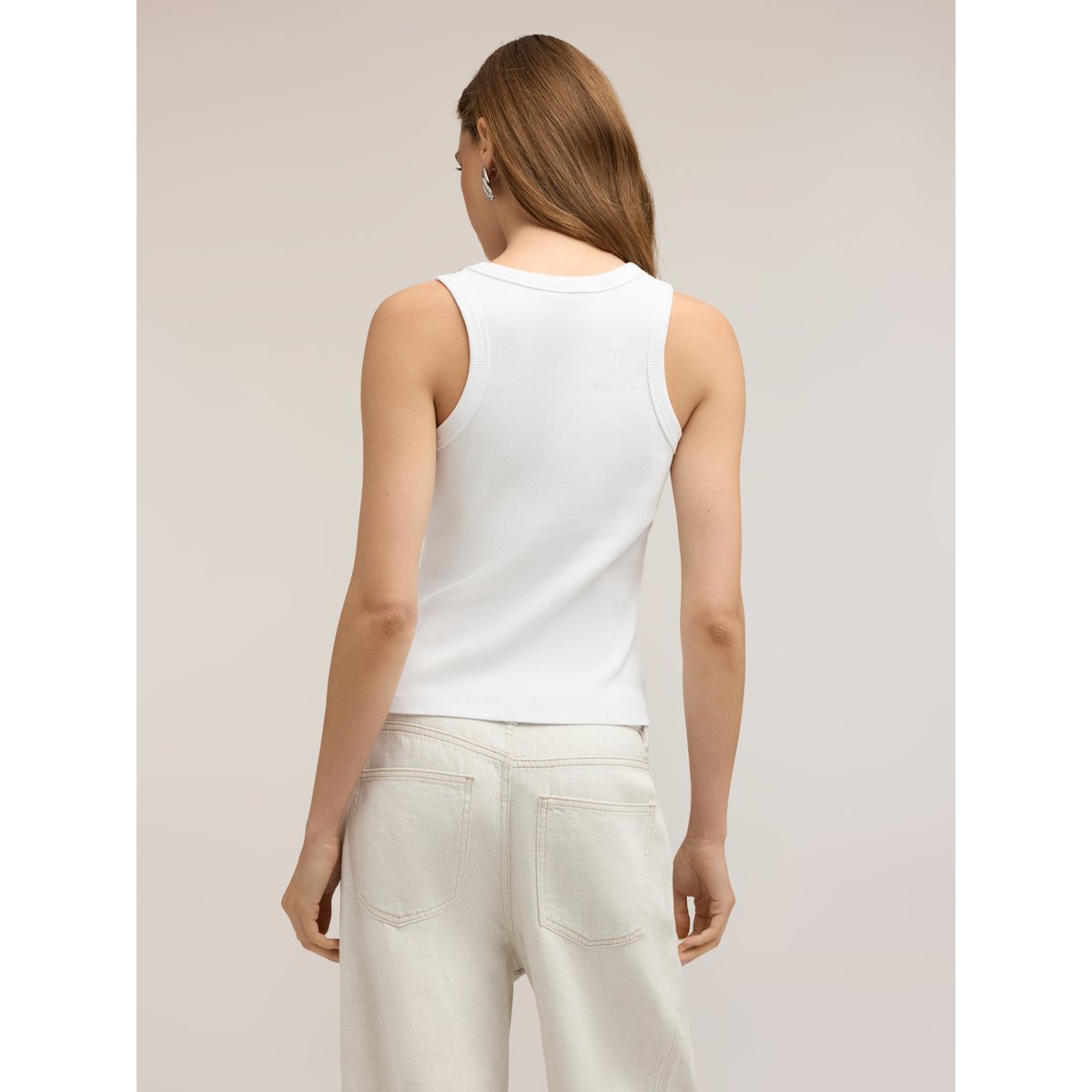 Top avec strass sur l'encolure blanc, MOTIVI