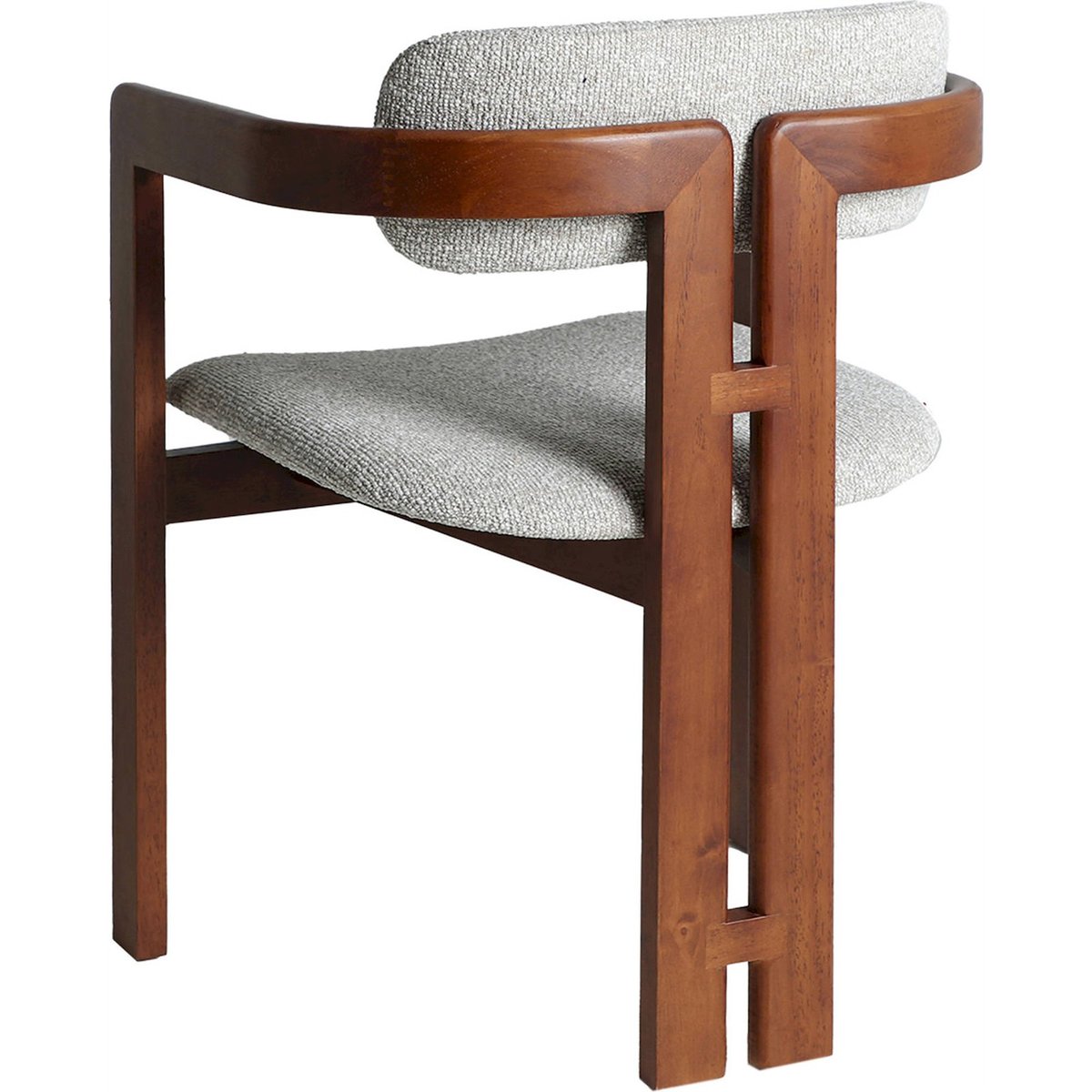 Lot de 2 chaises de salle à manger en bois bois marron et tissu gris clair, RECOLLECTION
