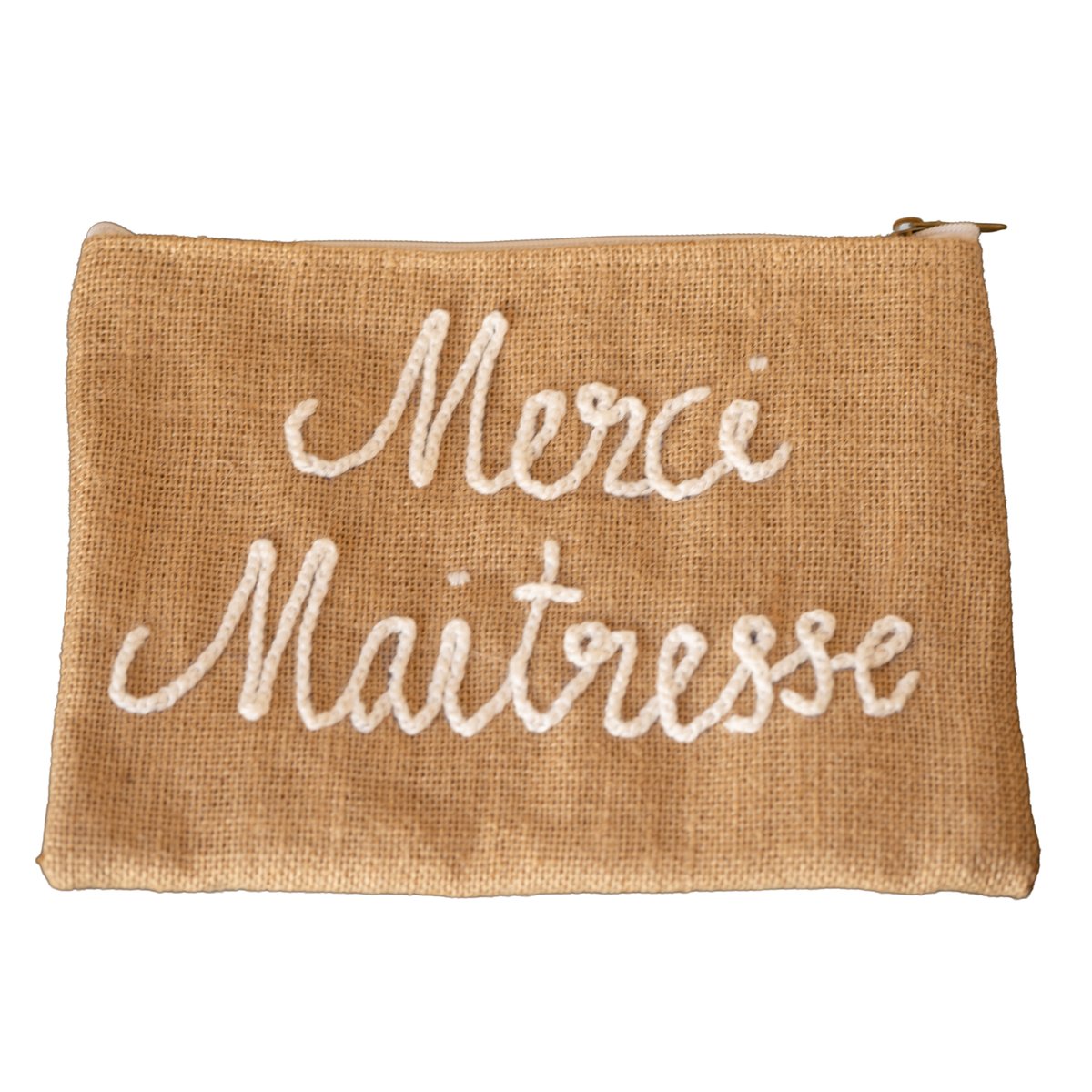 Pochette Jute "Merci maitresse" naturel, HOME MAISON