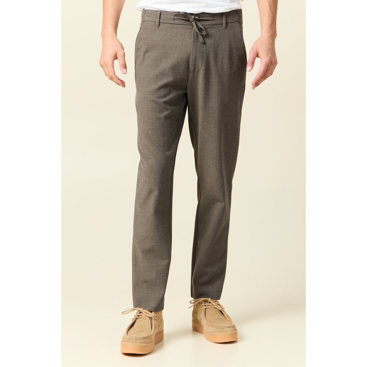Pantalon chino jogger taupe, BONOBO