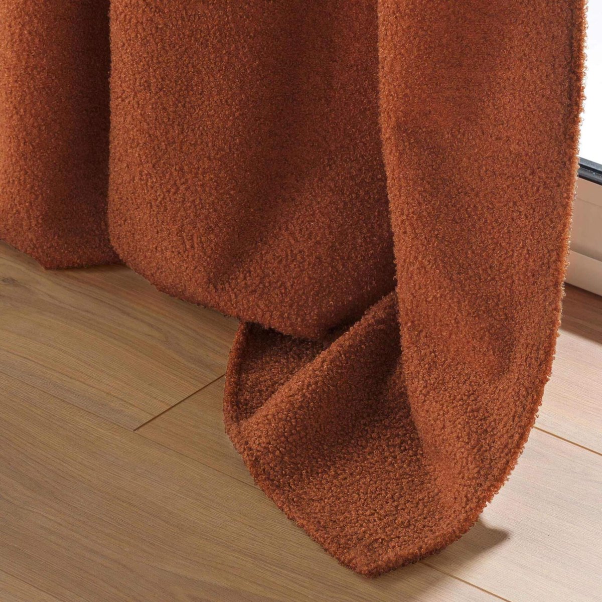 Rideau à œillets bouclette rouge terracotta, DOUCEUR D'INTÉRIEUR