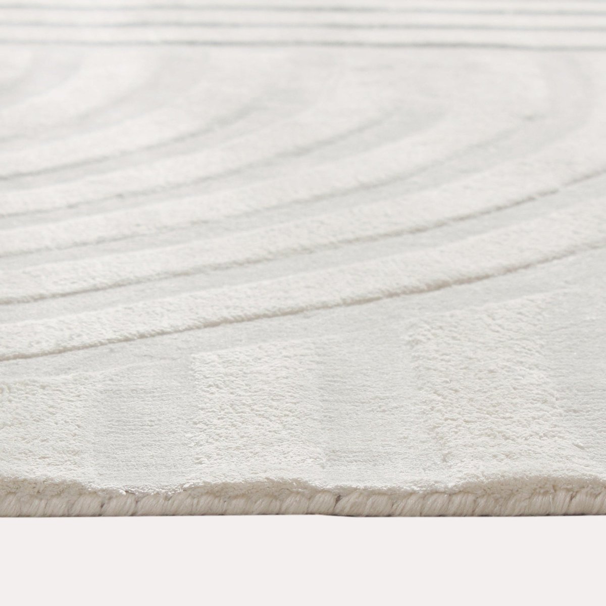 Tapis rectangulaire en viscose Dana blanc cassé, SIA HOME