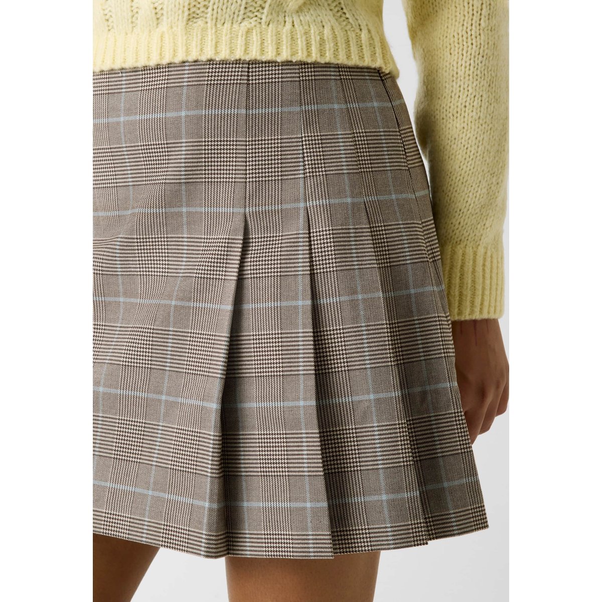 Mini-Jupe À Carreaux beige, GUESS