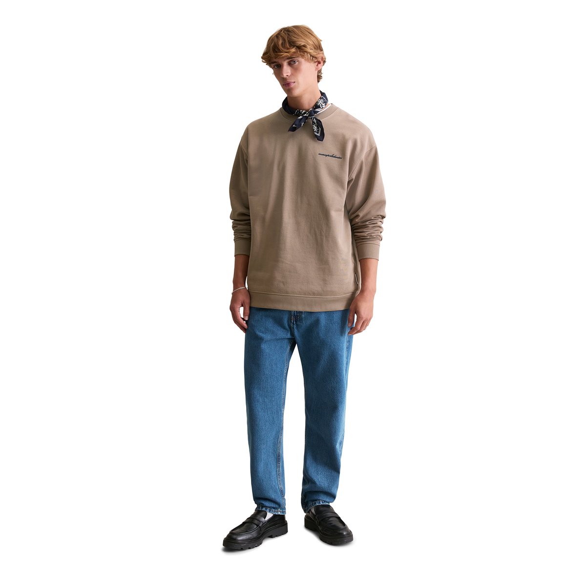 Sweat-shirt relaxed avec un grand imprimé au dos marron, MARC O’POLO DENIM