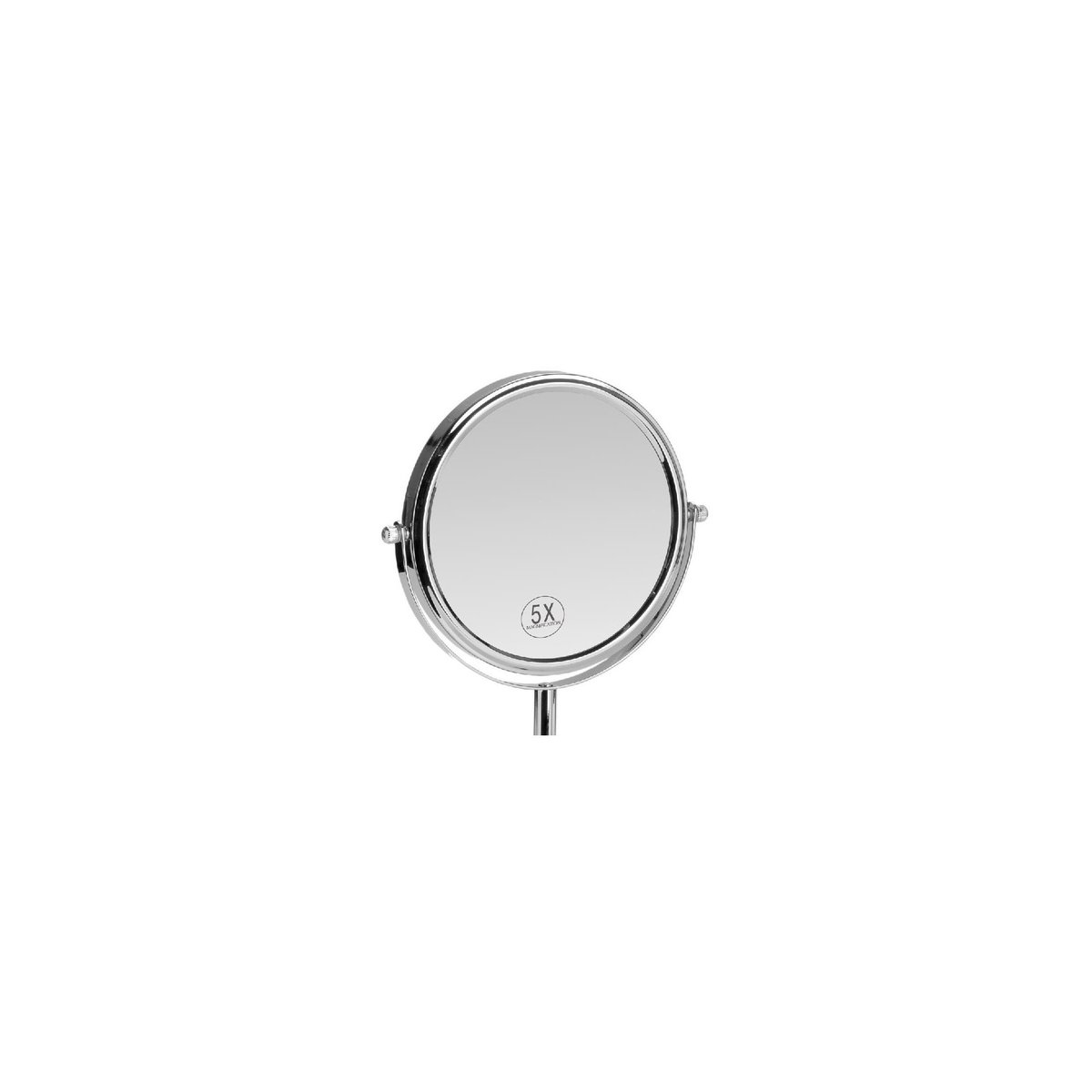 Miroir Grossissant x5 en Métal Chromé et Base ronde en Marbre Noir noir, WADIGA