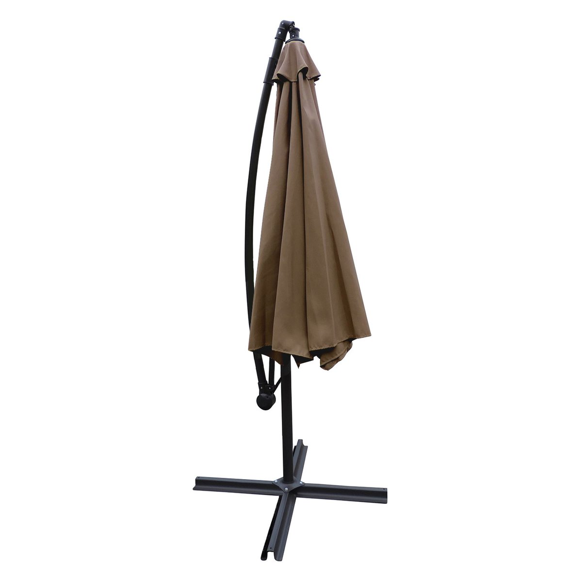 Parasol déporté, rond, Ø3m, OAHU taupe, gris anthracite, HAPPY GARDEN