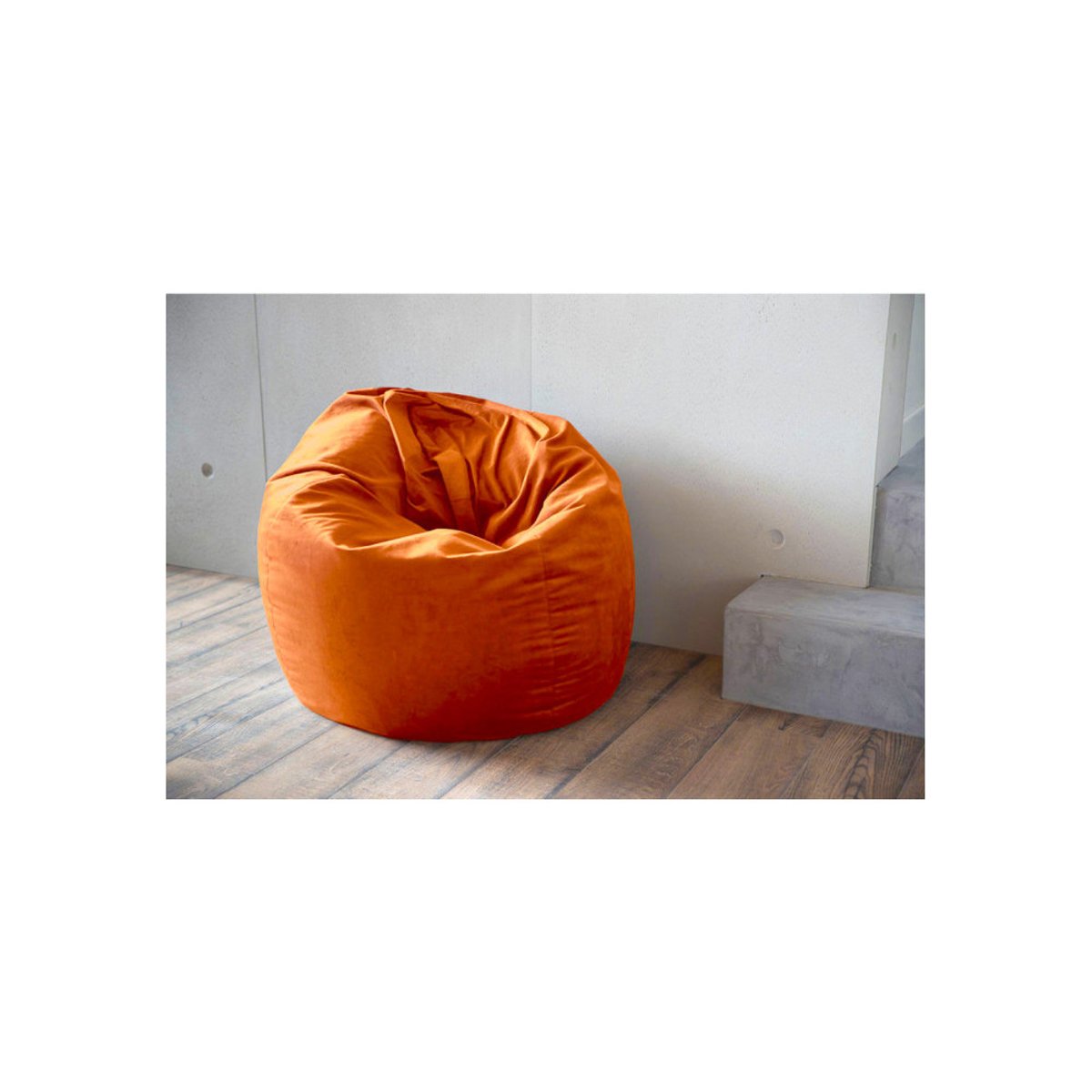 Pouf poire WILLIAM VELOURS terracotta, JUMBO BAG