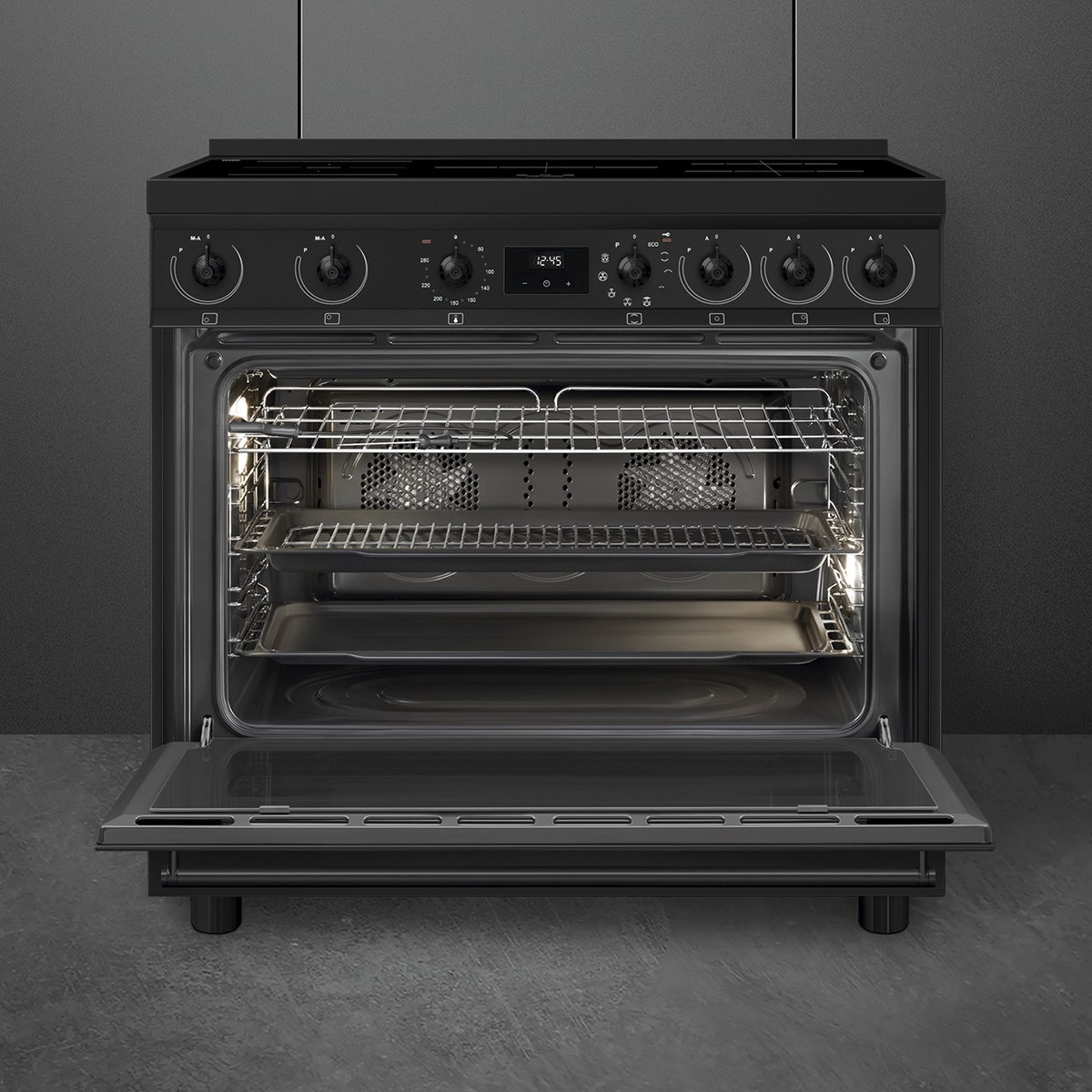 Piano de cuisson induction 5 feux 90 cm C9IPN2 noir mat, SMEG