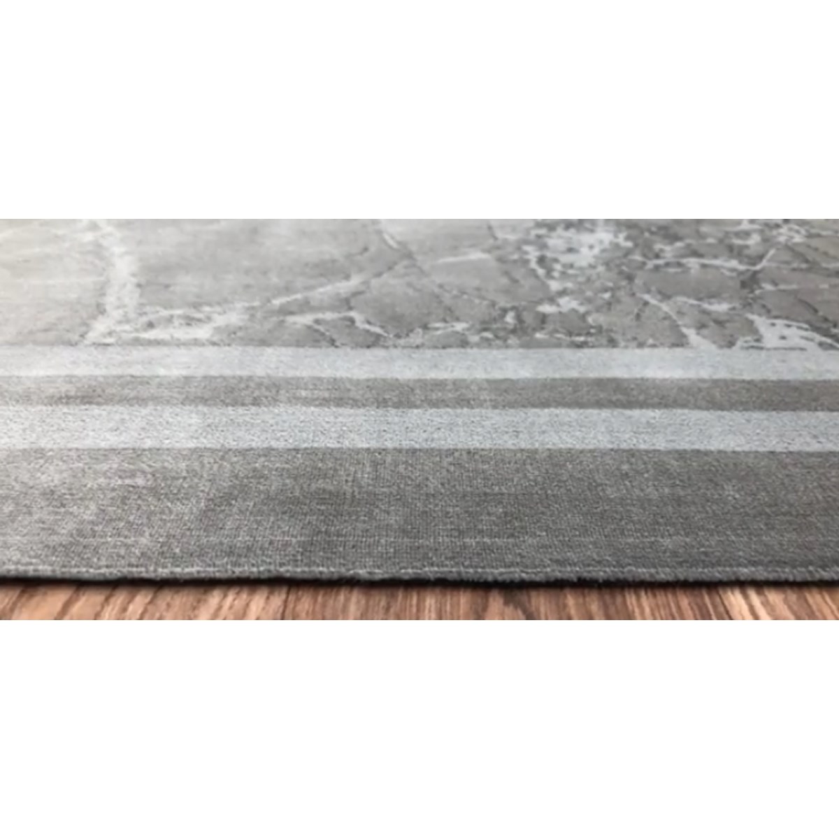 Tapis moderne tissé plat RAYA BORDER argent, NOVATREND