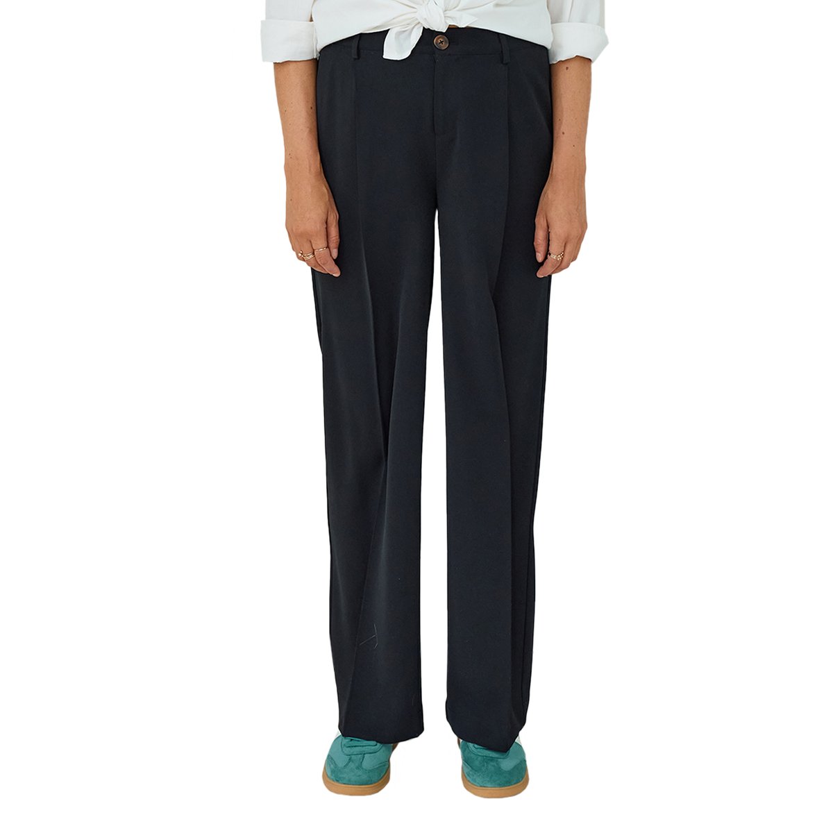 Pantalon de grossesse avant après coupe large noir, VERTBAUDET