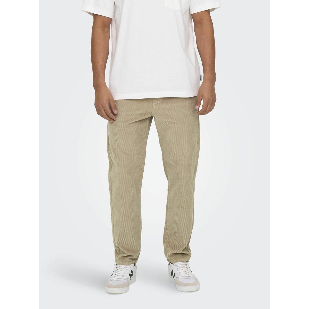 Corduroy Drawstring Trousers beige, ONLY & SONS