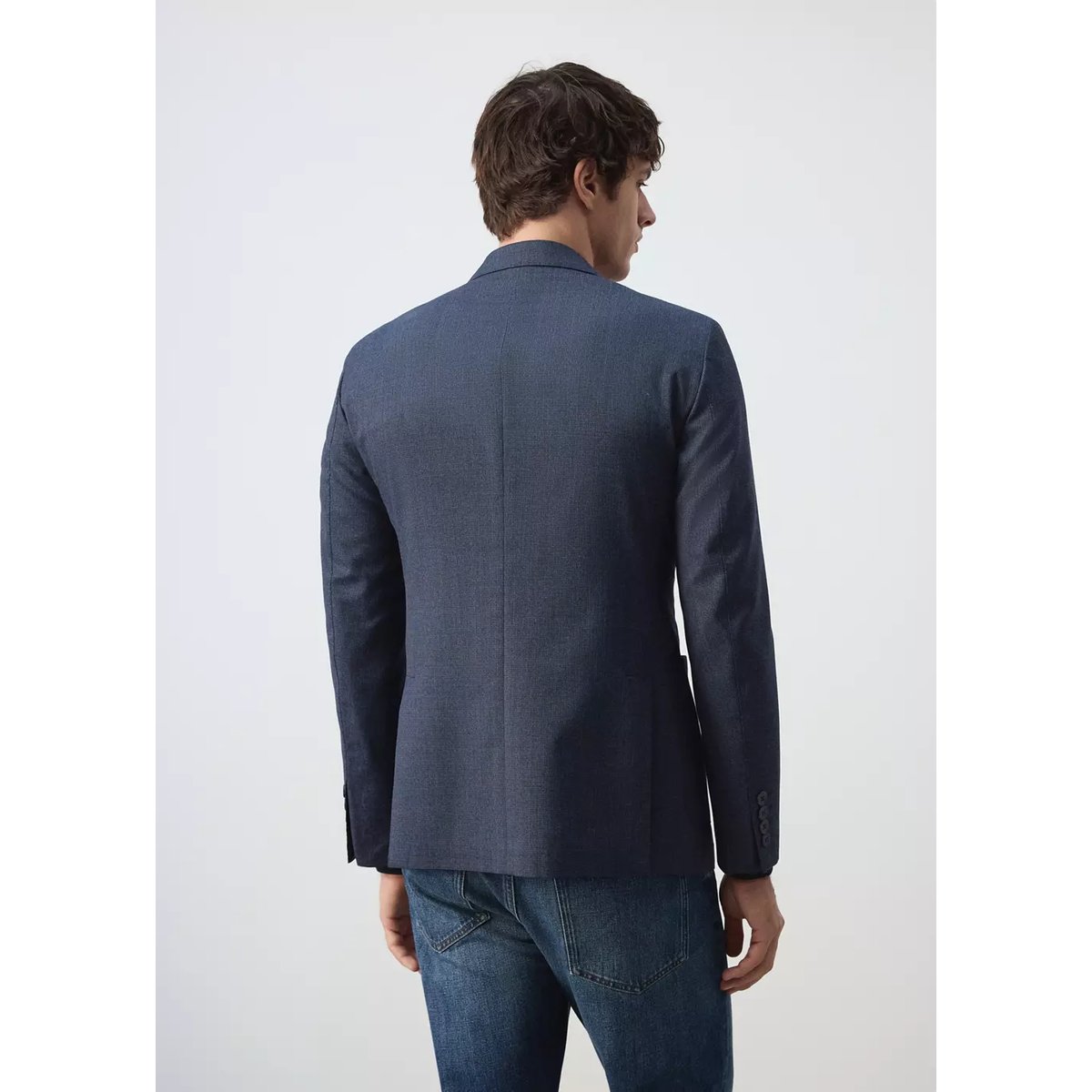 Veste laine mélangée slim-fit bleu marine, MANGO MAN