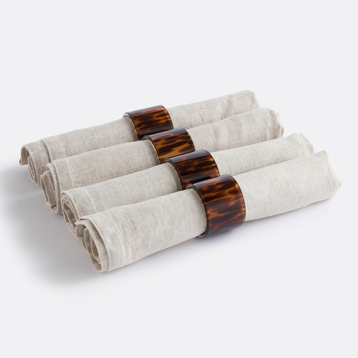 Lot de 4 ronds de serviette en verre, Fauvita marron, LA REDOUTE INTERIEURS