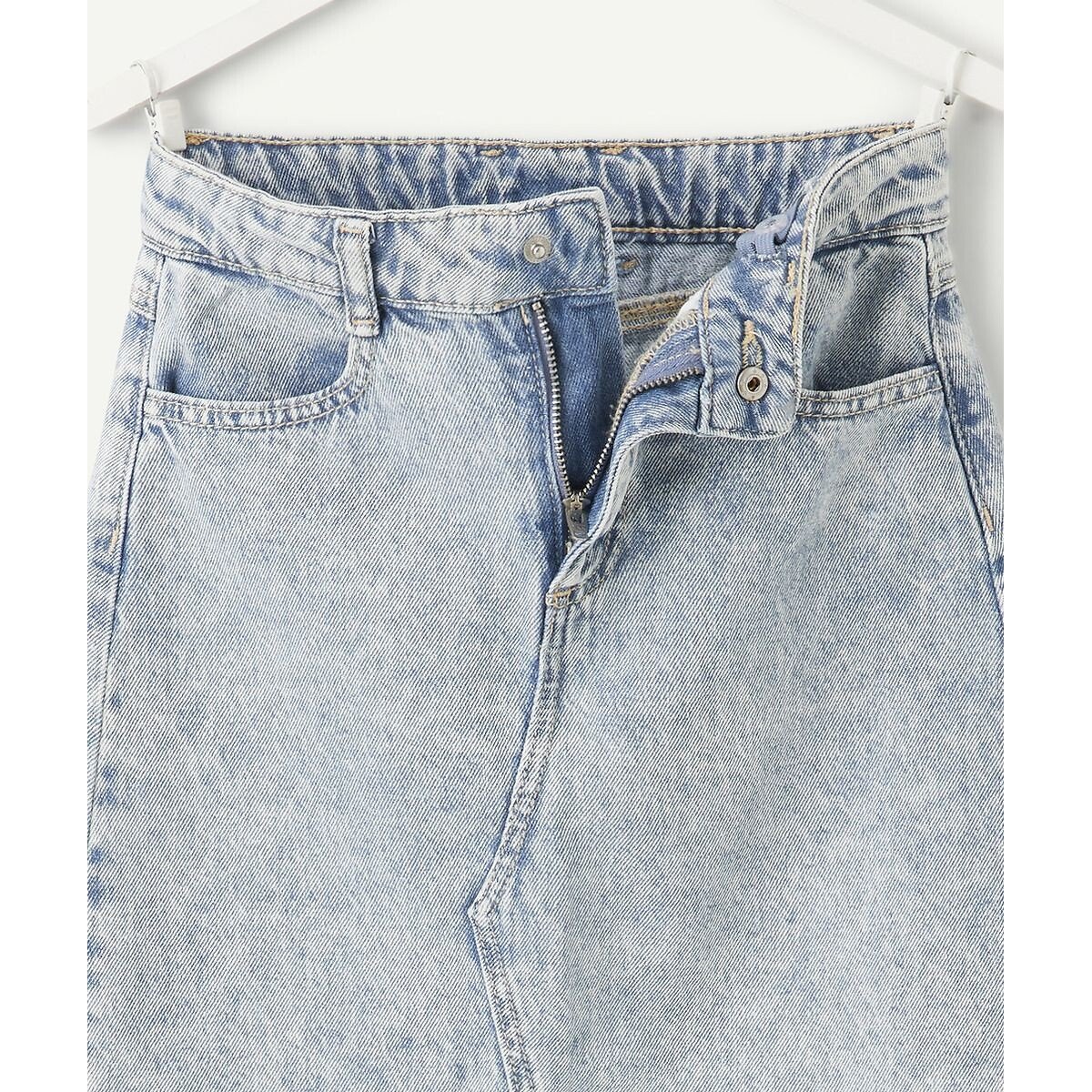 Jupe longue en denim bleu denim, TAPE A L'OEIL