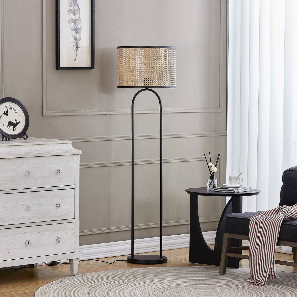 Lampadaire en bois scandinave, Yaelle bois clair, LINDBY