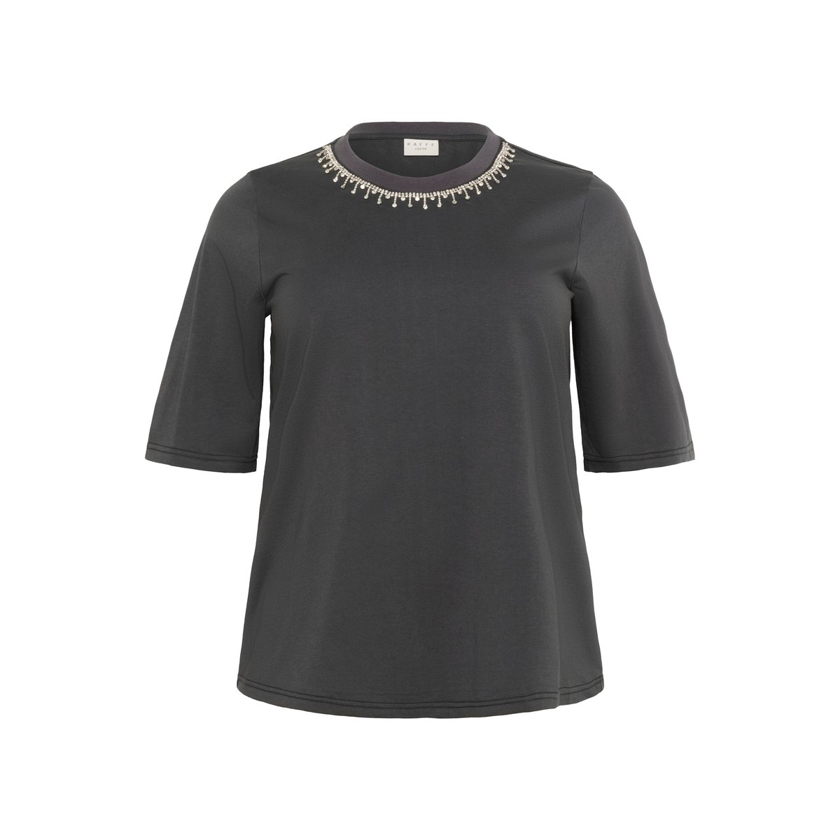 T-shirt à manches courtes noir black oyster, KAFFE CURVE