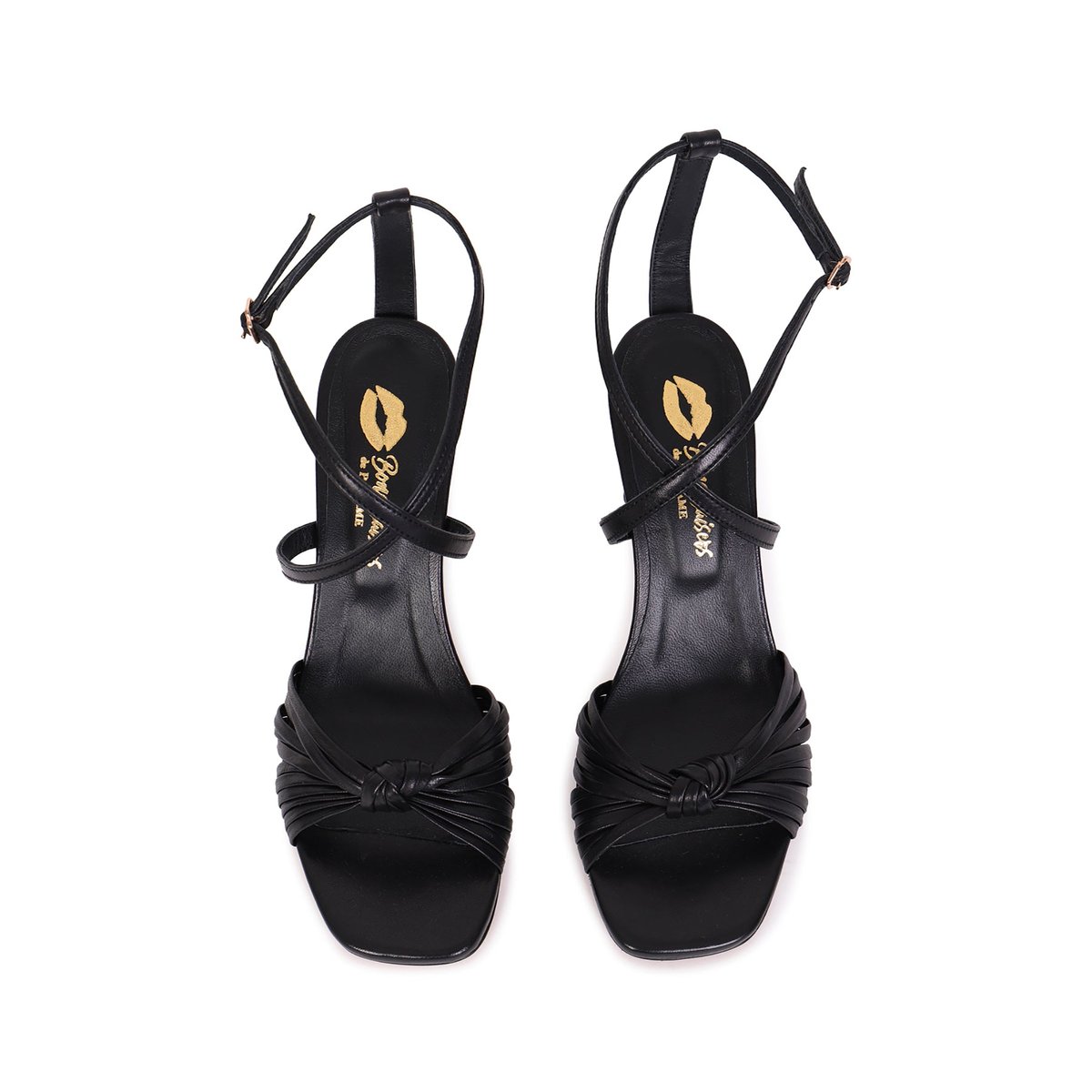 Babies Sandales à Talons En Cuir Olga Cuir noir, BONS BAISERS
