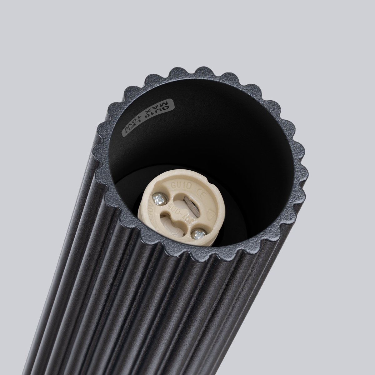 Plafonnier Aluminium Noir GU10 1 Karbon 20 noir, EDEN