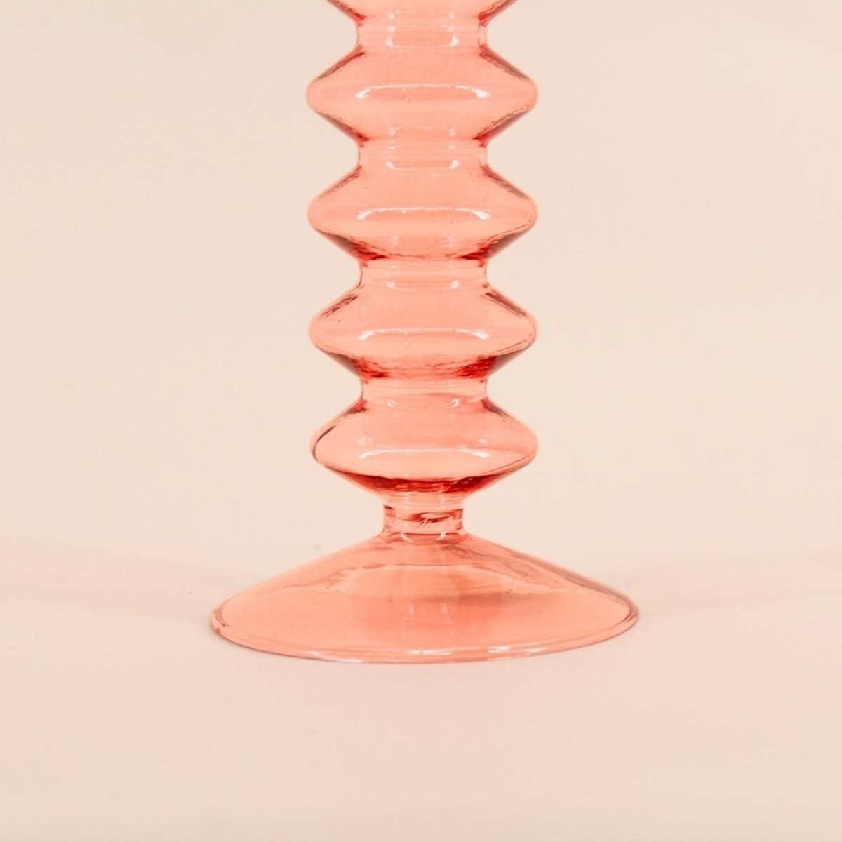 Bougeoir perles en verre 24cm rose, DECOSTAR